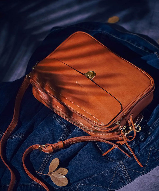 Bag Leather Cross-body Versatile Art Orange Durable