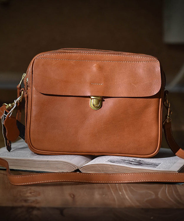 Bag Leather Cross-body Versatile Art Orange Durable
