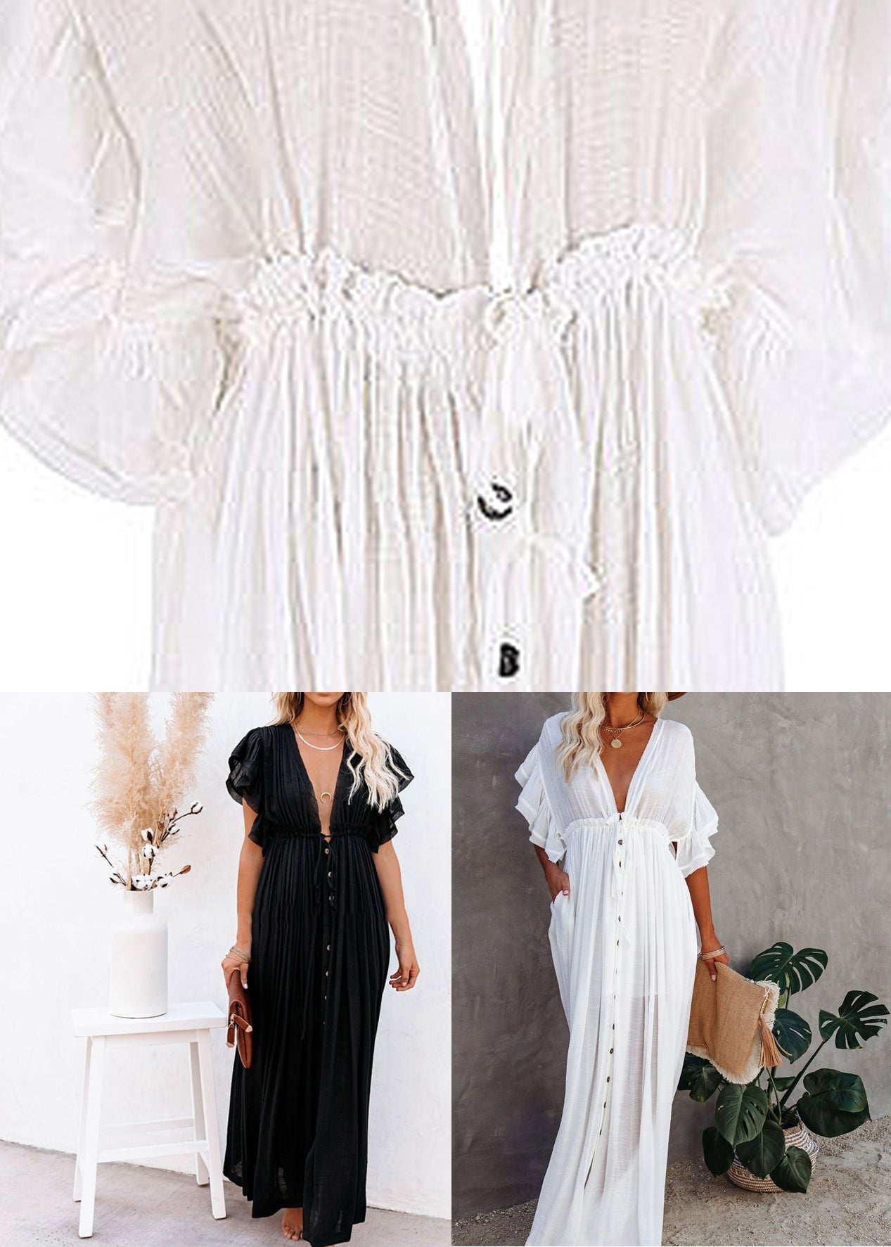 SampleBlack Ruffled Patchwork Solid Long Dress Summer