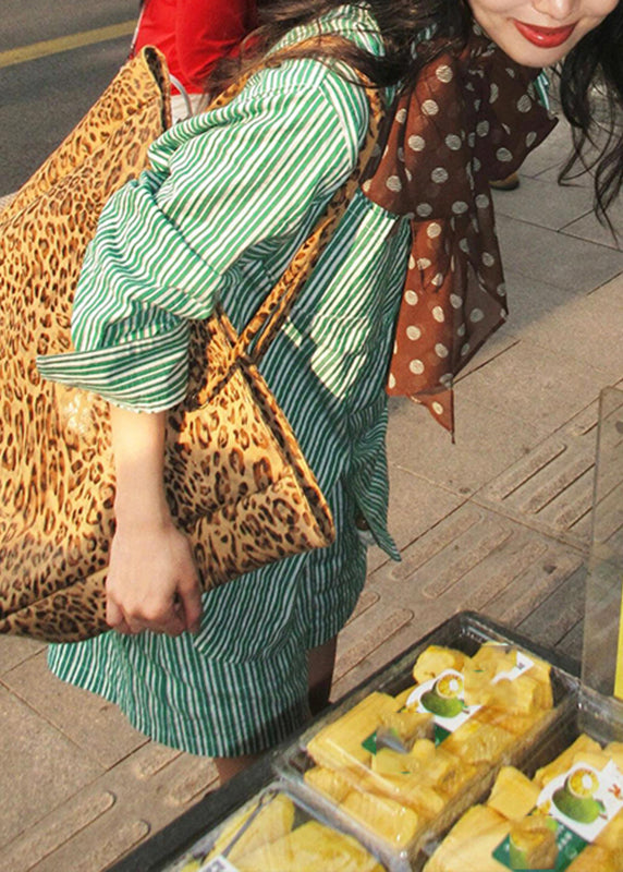 Collar Shorts Pan Shirts Striped Summer And Bohemian Two Set Green Pieces Peter