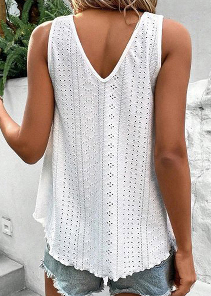 Summer Green Patchwork Tanks Out Hollow Boho
