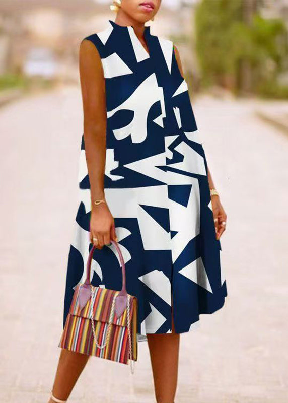 Print Stand Summer Green Dresses Boho Maxi Collar