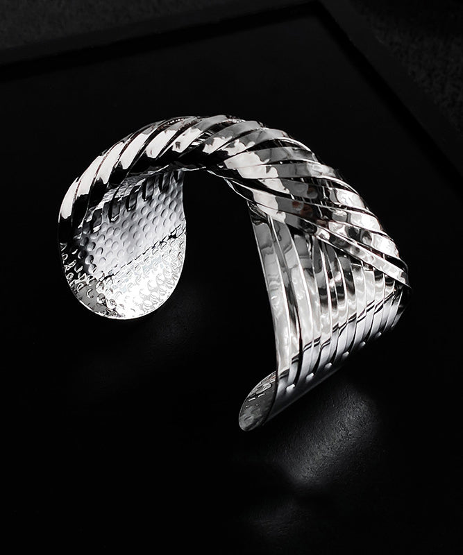 Open Boho Metal Cuff Silk Cross