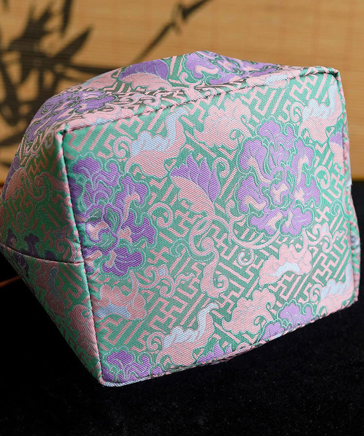 Bucket Bag Drawstring Versatile Boho Silk Print