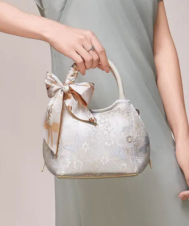 Cotton Chic Bag Tote Jacquard Bow Beige