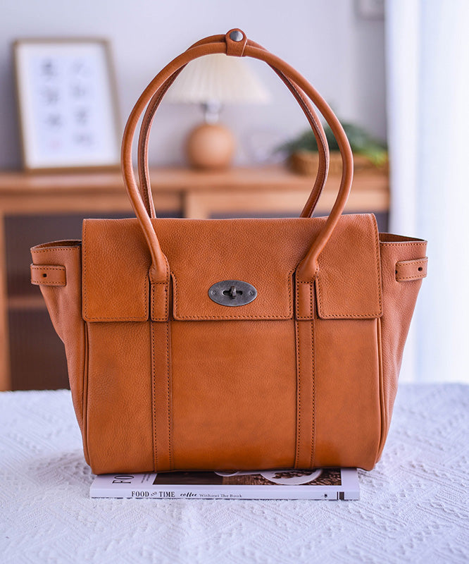 Shoulder Classy Solid Leather Yellow Bags Durable