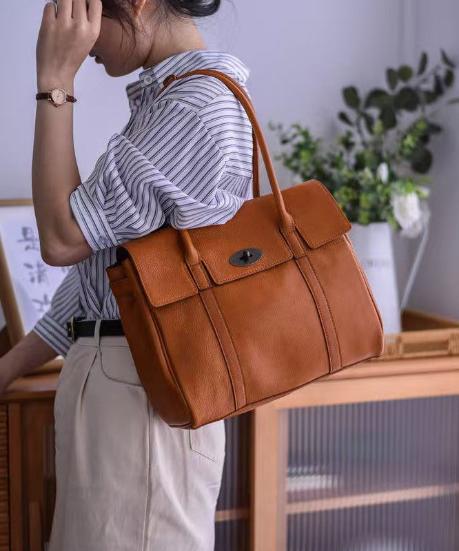 Shoulder Classy Solid Leather Yellow Bags Durable