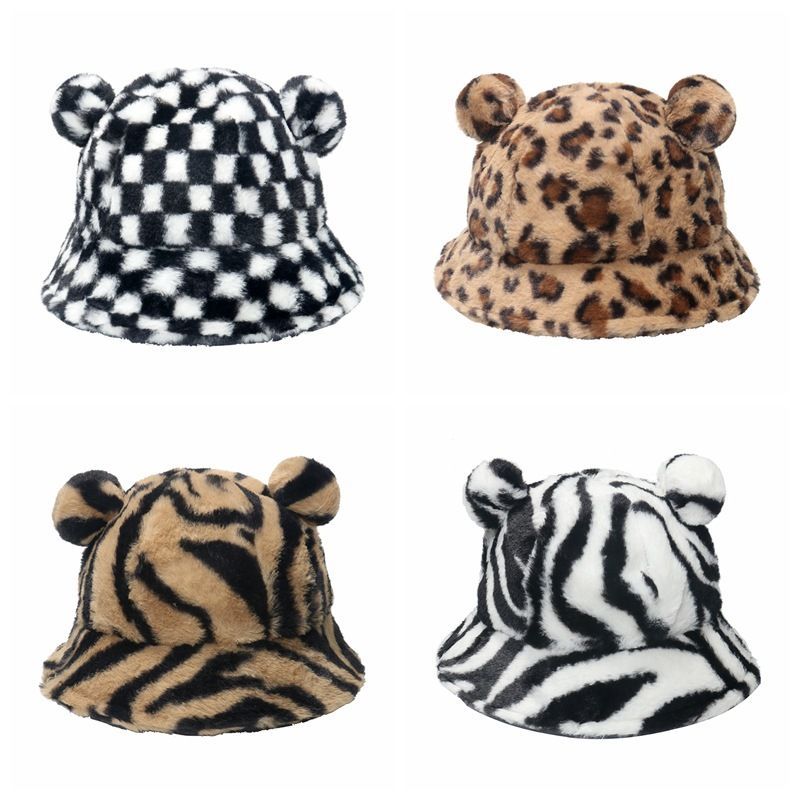 Sample Bear Ear Faux Shearling Bucket Hat