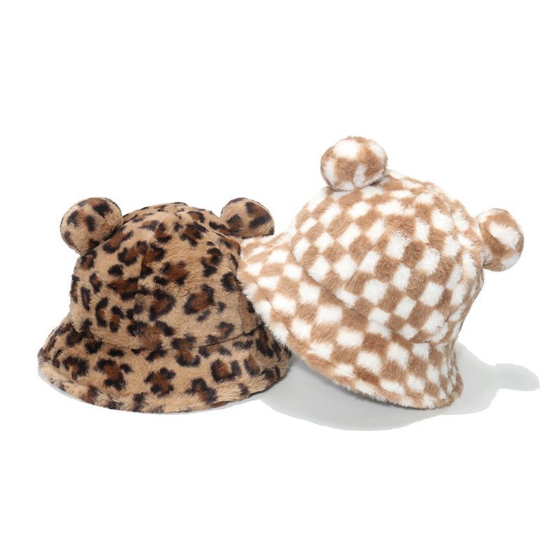 Sample Bear Ear Faux Shearling Bucket Hat