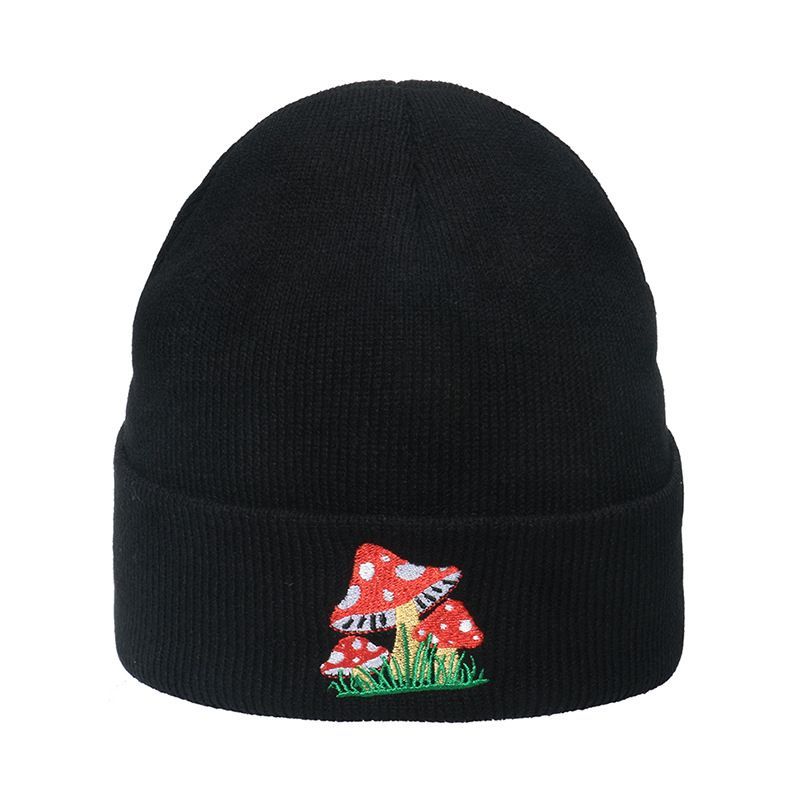 Sample Mushroom Embroidered Knit Beanie