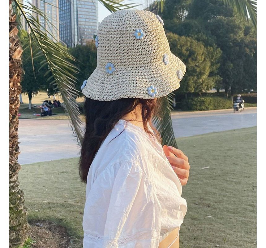 Sample Floral Woven Sun Hat