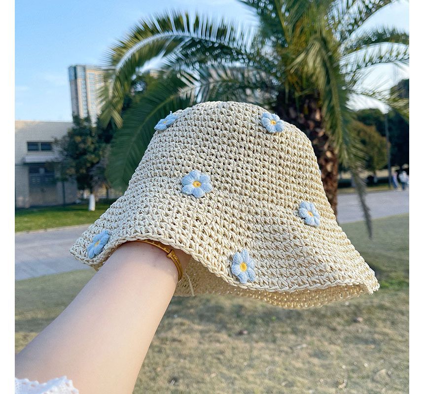 Sample Floral Woven Sun Hat