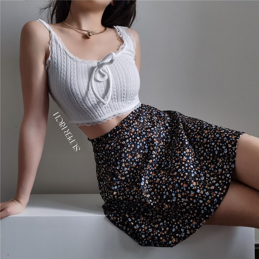 Wholesale Sample Floral Print A-Line Mini Skirt