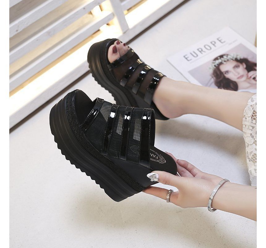 Wedge Platform Slide Sandals