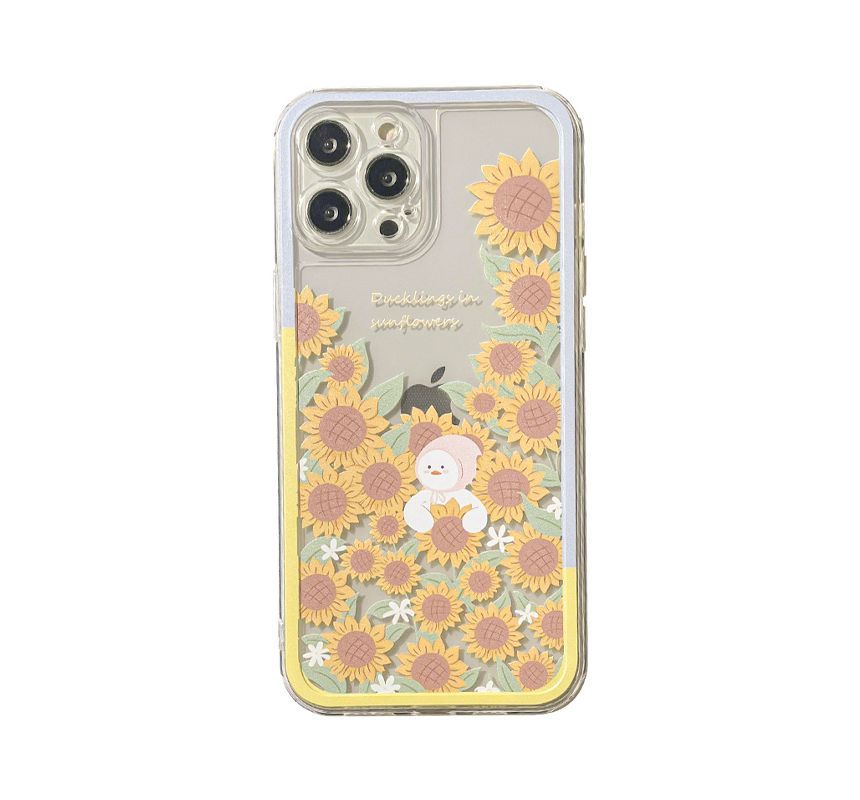 Sample Duck Sunflower Transparent Phone Case