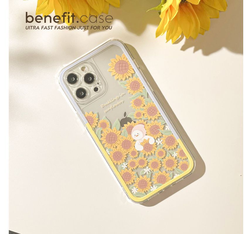 Sample Duck Sunflower Transparent Phone Case