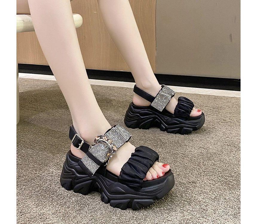 Rhinestone Sandals Platform