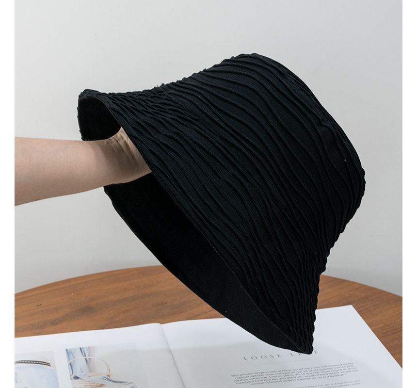 Sample Wavy Texture Reversible Plain Bucket Hat