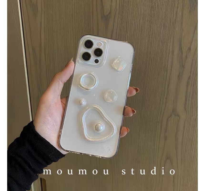Sample Faux Pearl Transparent Phone Case