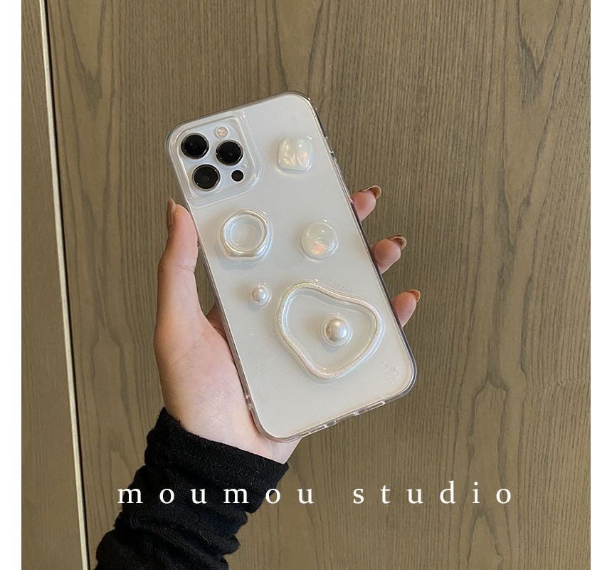 Sample Faux Pearl Transparent Phone Case