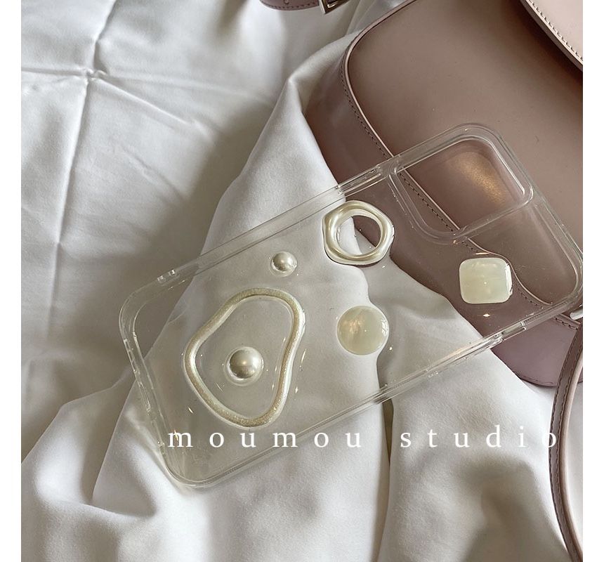 Sample Faux Pearl Transparent Phone Case