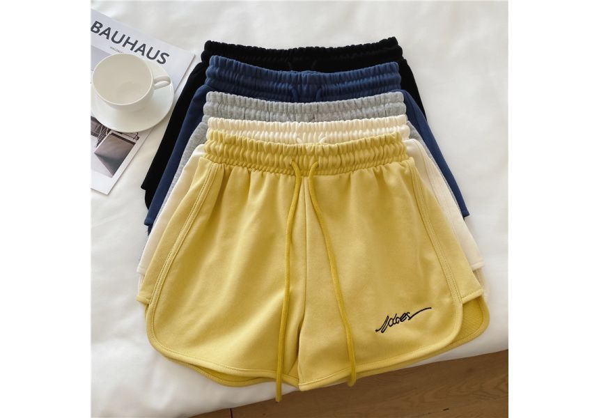 Elastic Waist Sweatshorts Lettering