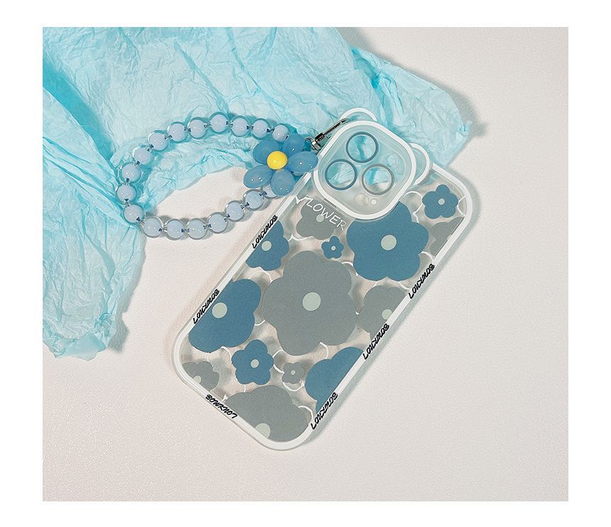 Sample Flower Bead Chain Transparent Phone Case