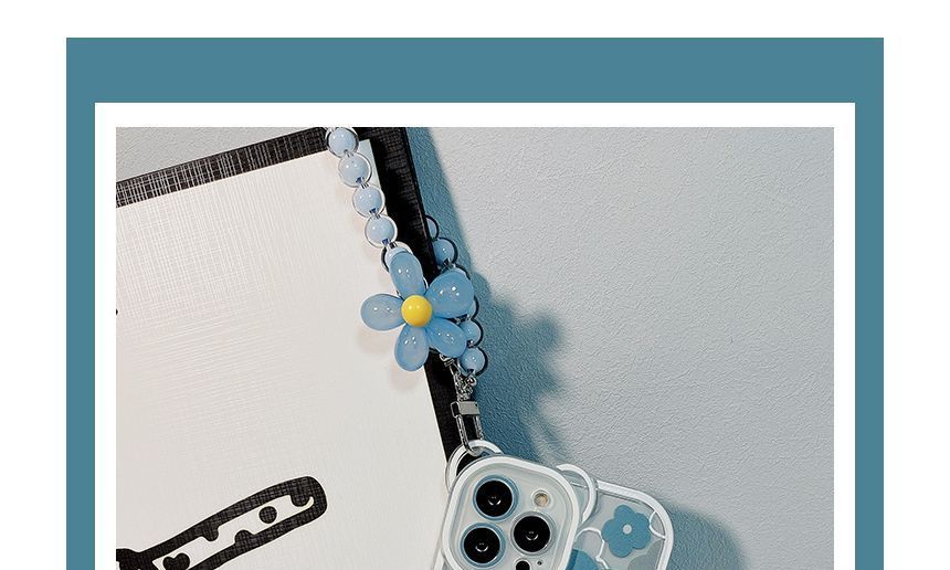 Sample Flower Bead Chain Transparent Phone Case