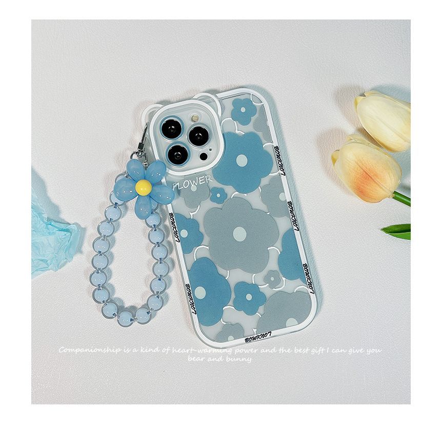 Sample Flower Bead Chain Transparent Phone Case