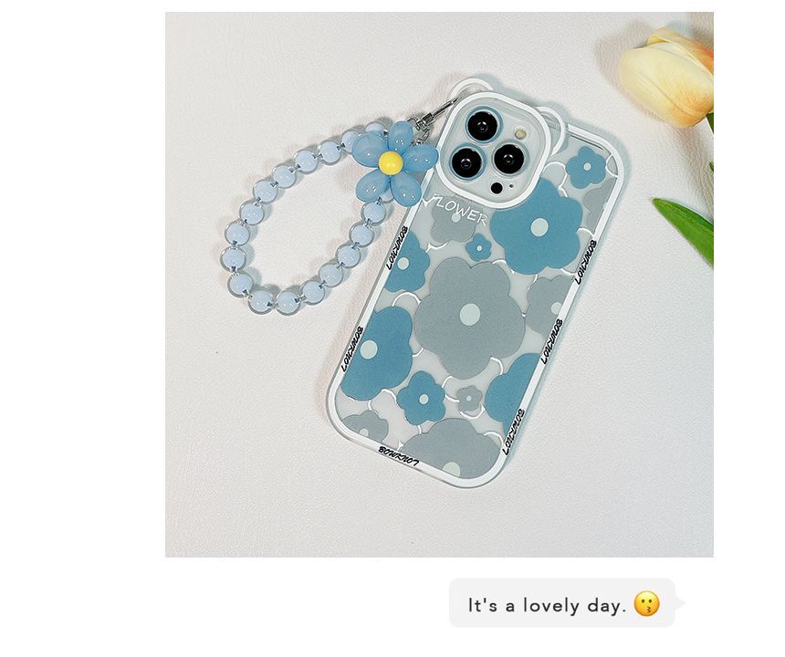 Sample Flower Bead Chain Transparent Phone Case