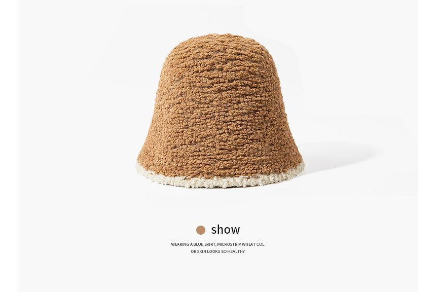 Contrast Trim Knit Bucket Hat