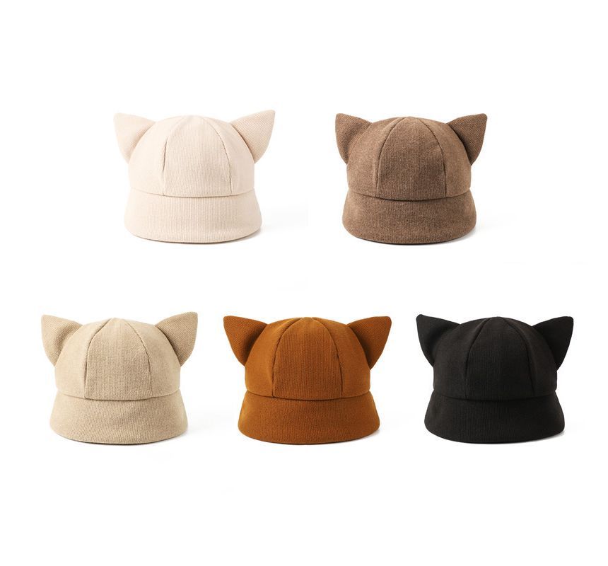 Knit Bucket Ear Cat Hat