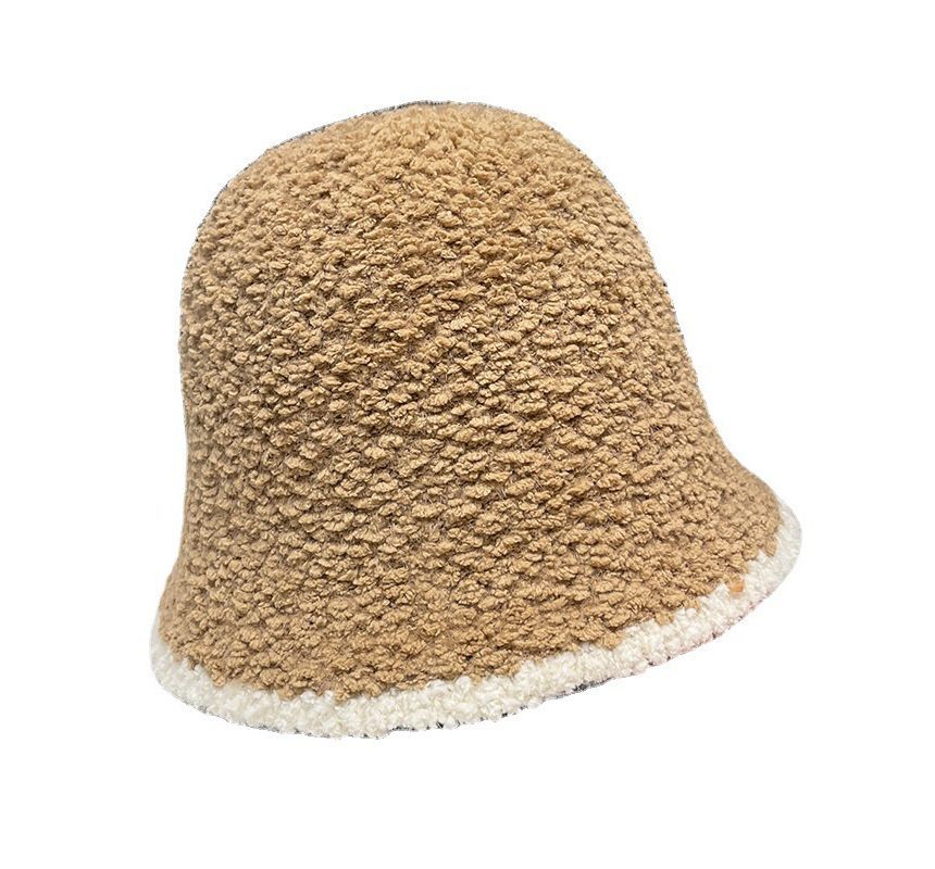 Sample Contrast Trim Faux Shearling Bucket Hat