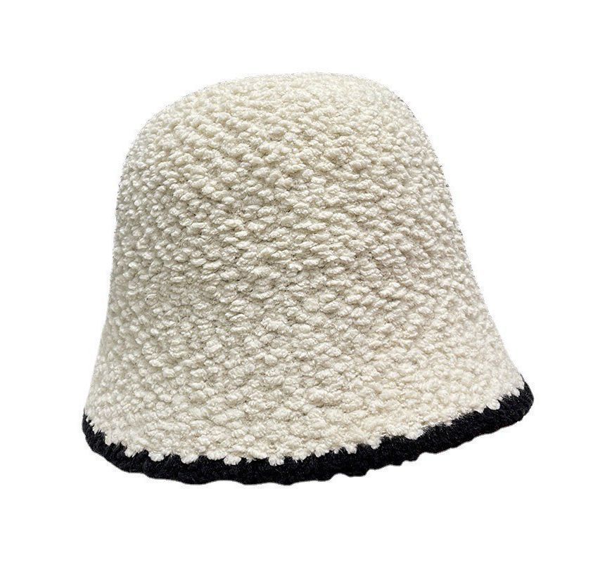 Sample Contrast Trim Faux Shearling Bucket Hat