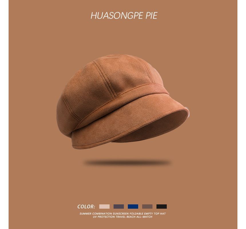Sample Plain Faux Suede Newsboy Cap