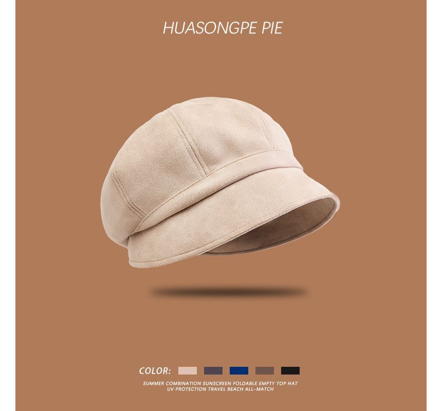 Sample Plain Faux Suede Newsboy Cap