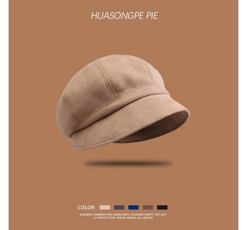 Sample Plain Faux Suede Newsboy Cap