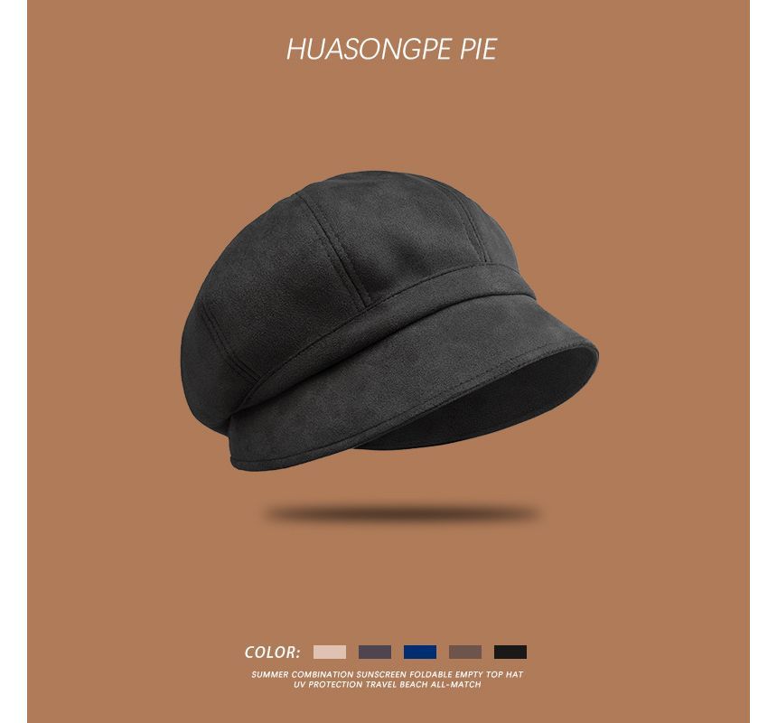 Sample Plain Faux Suede Newsboy Cap