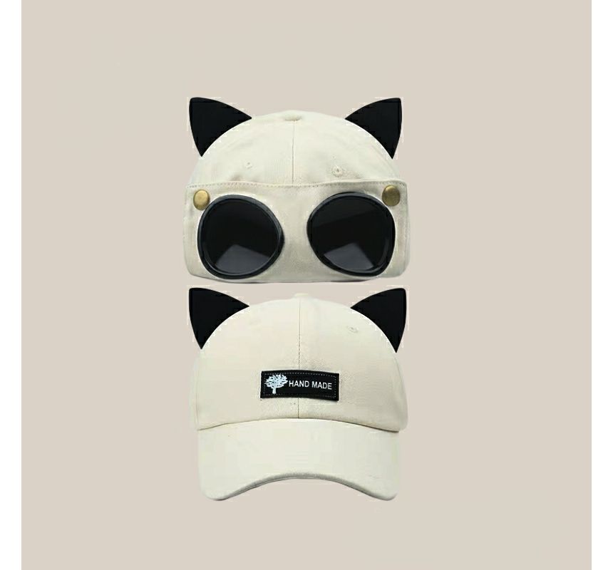 Baseball Aviator Goggles Ear Cat Cap with