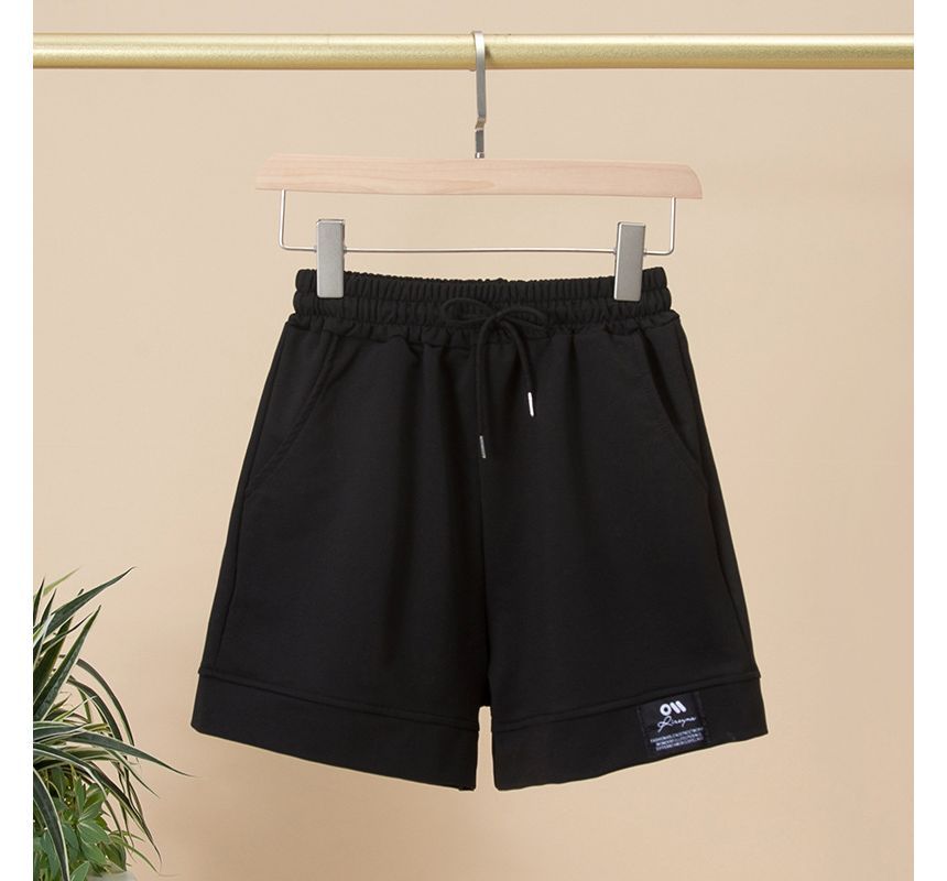 Label Plain High Applique Shorts Waist