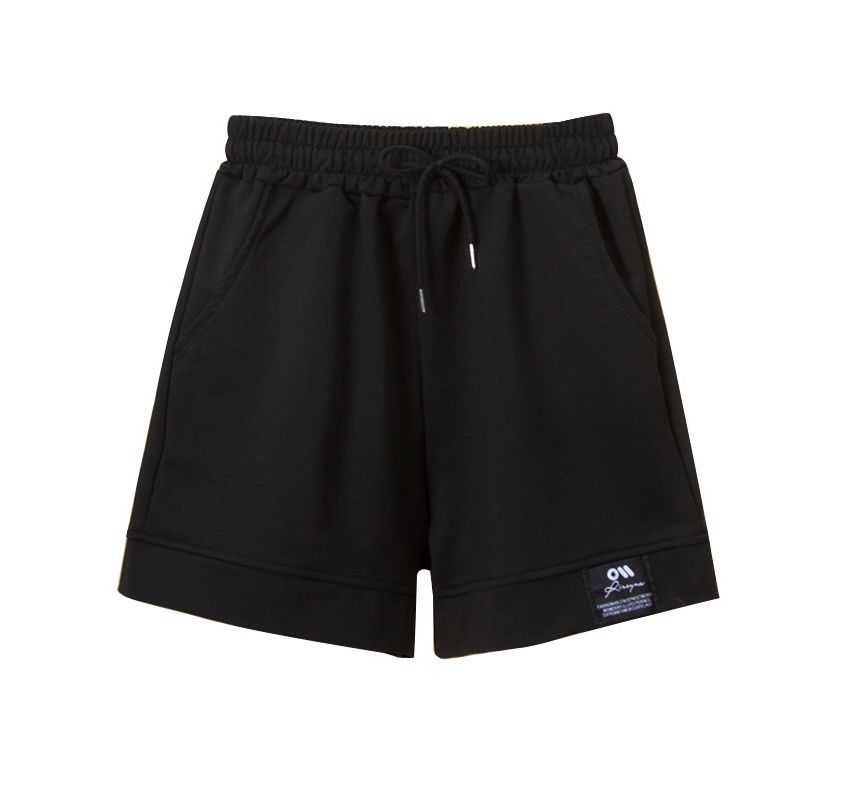 Label Plain High Applique Shorts Waist