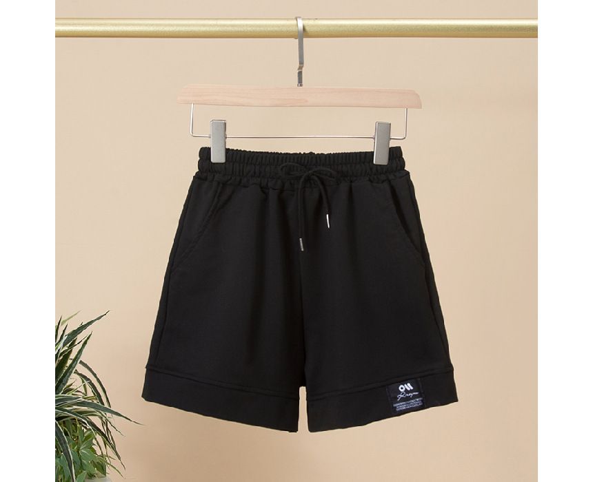 Label Plain High Applique Shorts Waist