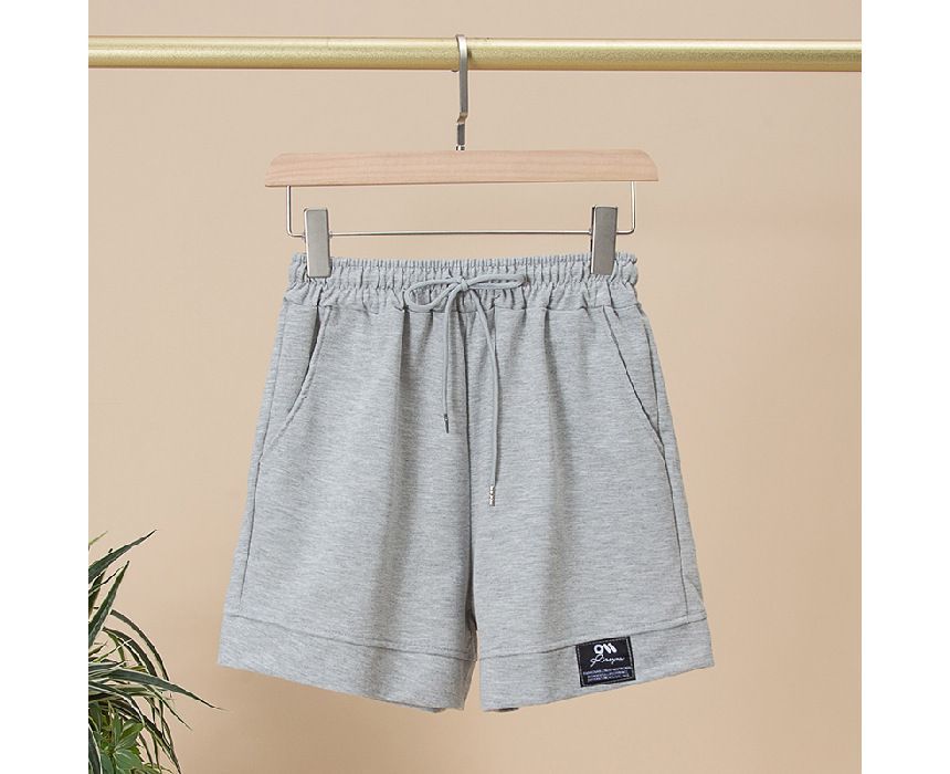 Label Plain High Applique Shorts Waist