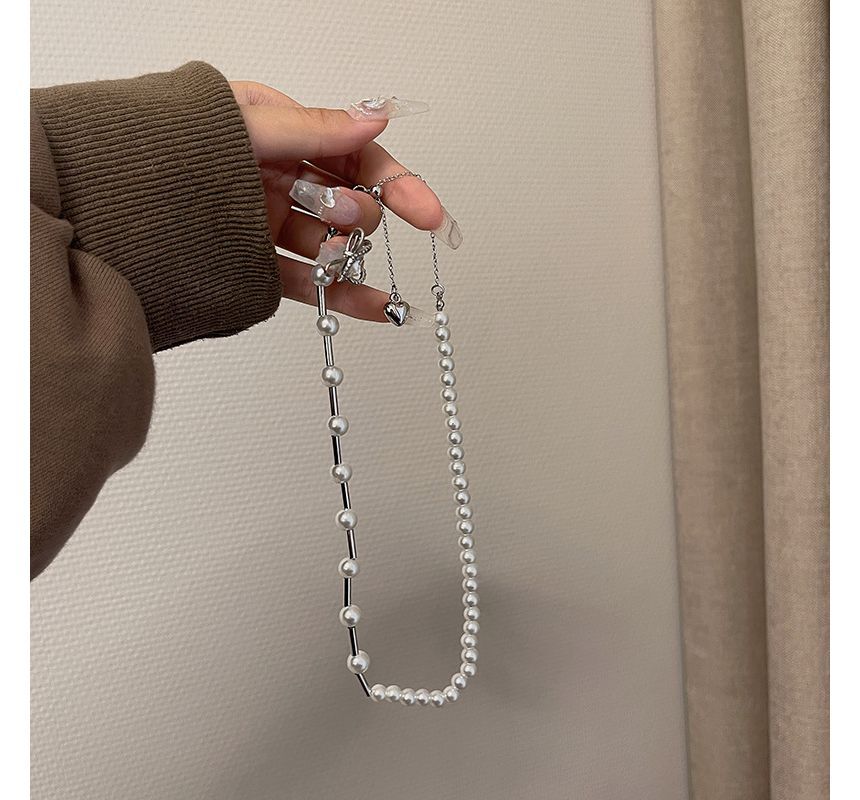Choker Faux Alloy Pearl