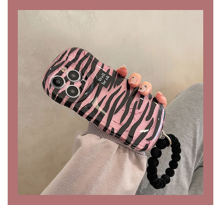 Sample Zebra Print Hand Chain Phone Case