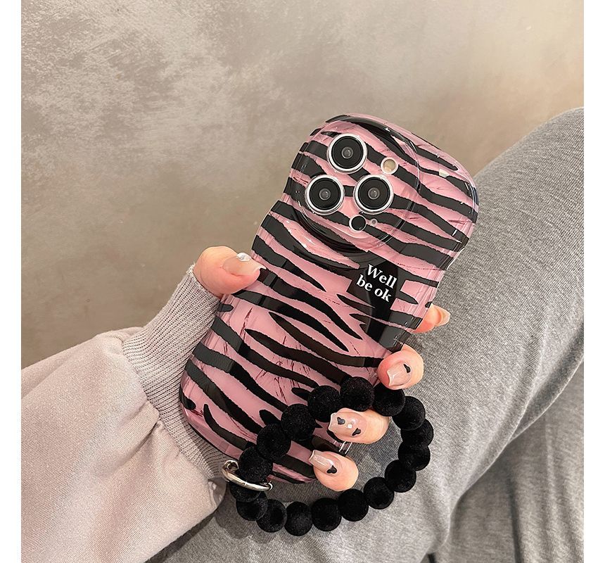 Sample Zebra Print Hand Chain Phone Case