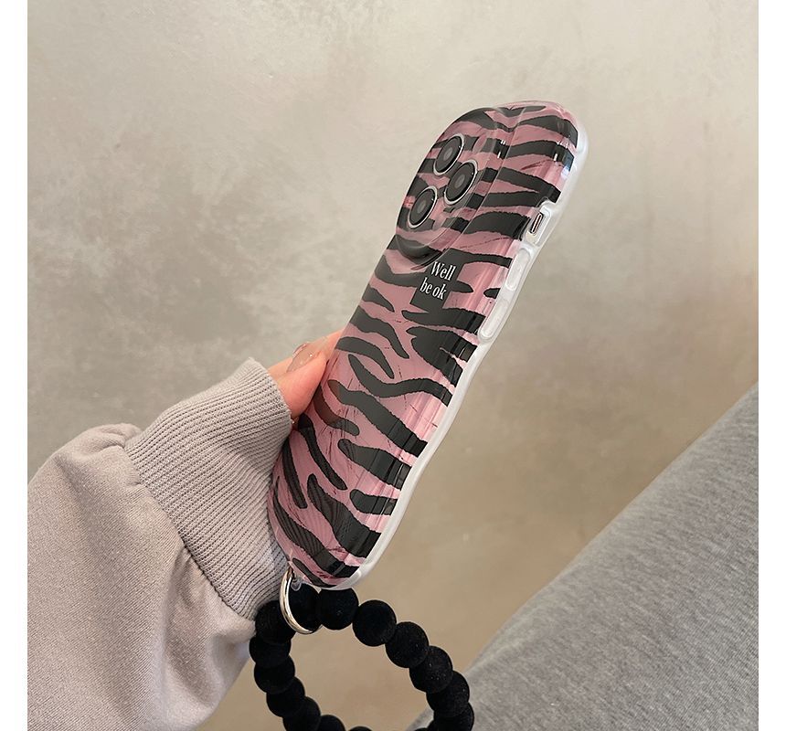 Sample Zebra Print Hand Chain Phone Case