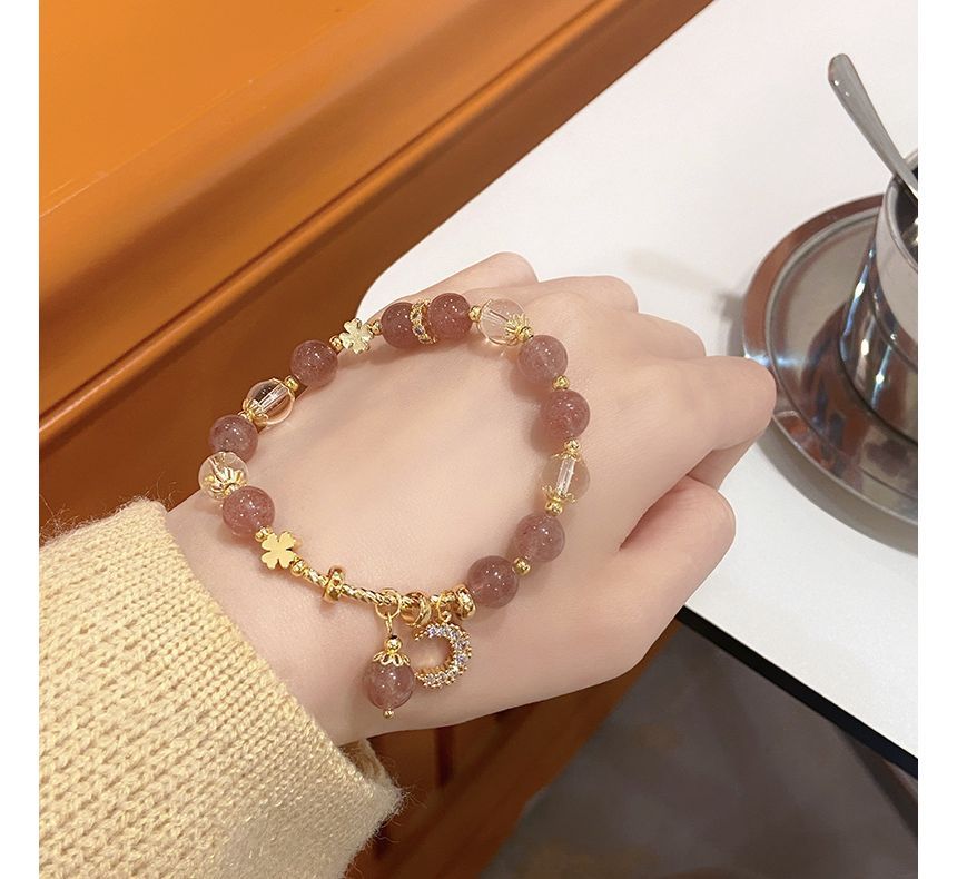 Sample Rhinestone Moon Charm Faux Crystal Bracelet