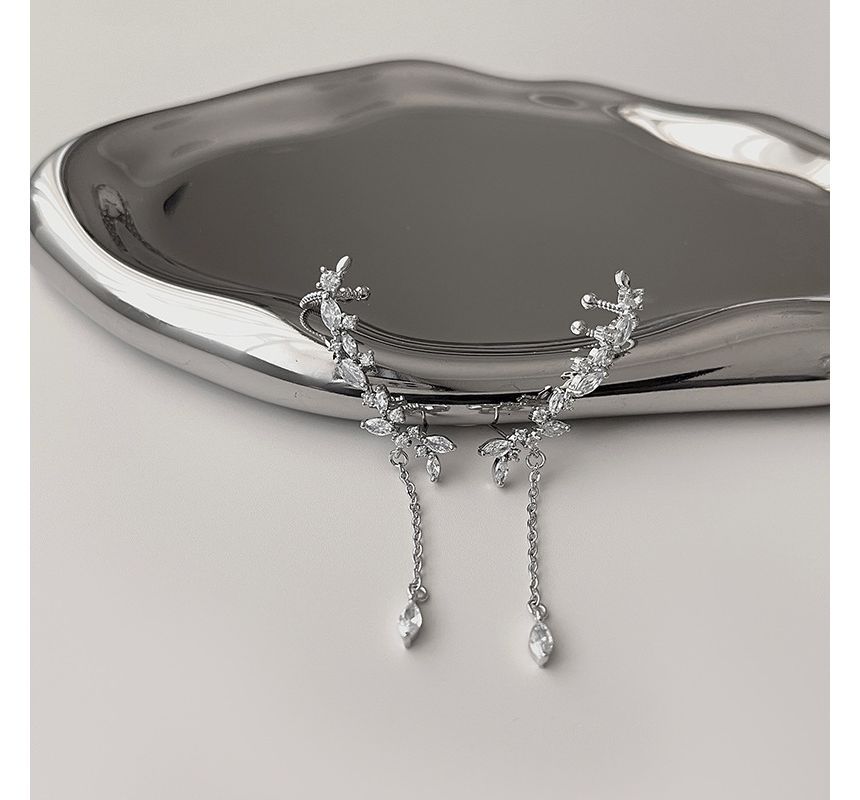 Cuff Rhinestone Drop Ear with Earring