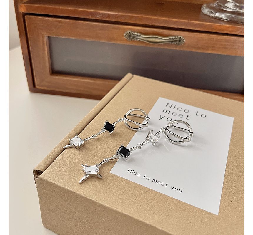 Earring Rhinestone Dangle Alloy Star Cuff